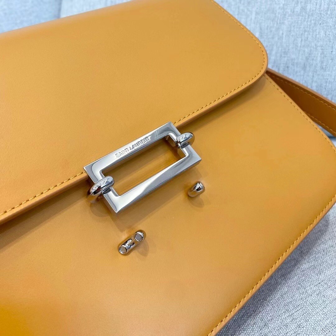 Sa**t Lau*nt le pave bag in saffron calfskin