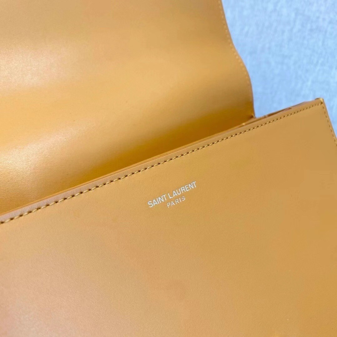 Sa**t Lau*nt le pave bag in saffron calfskin