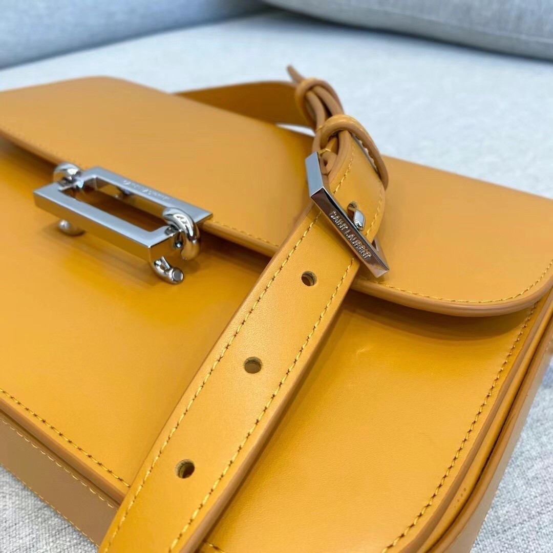 Sa**t Lau*nt le pave bag in saffron calfskin