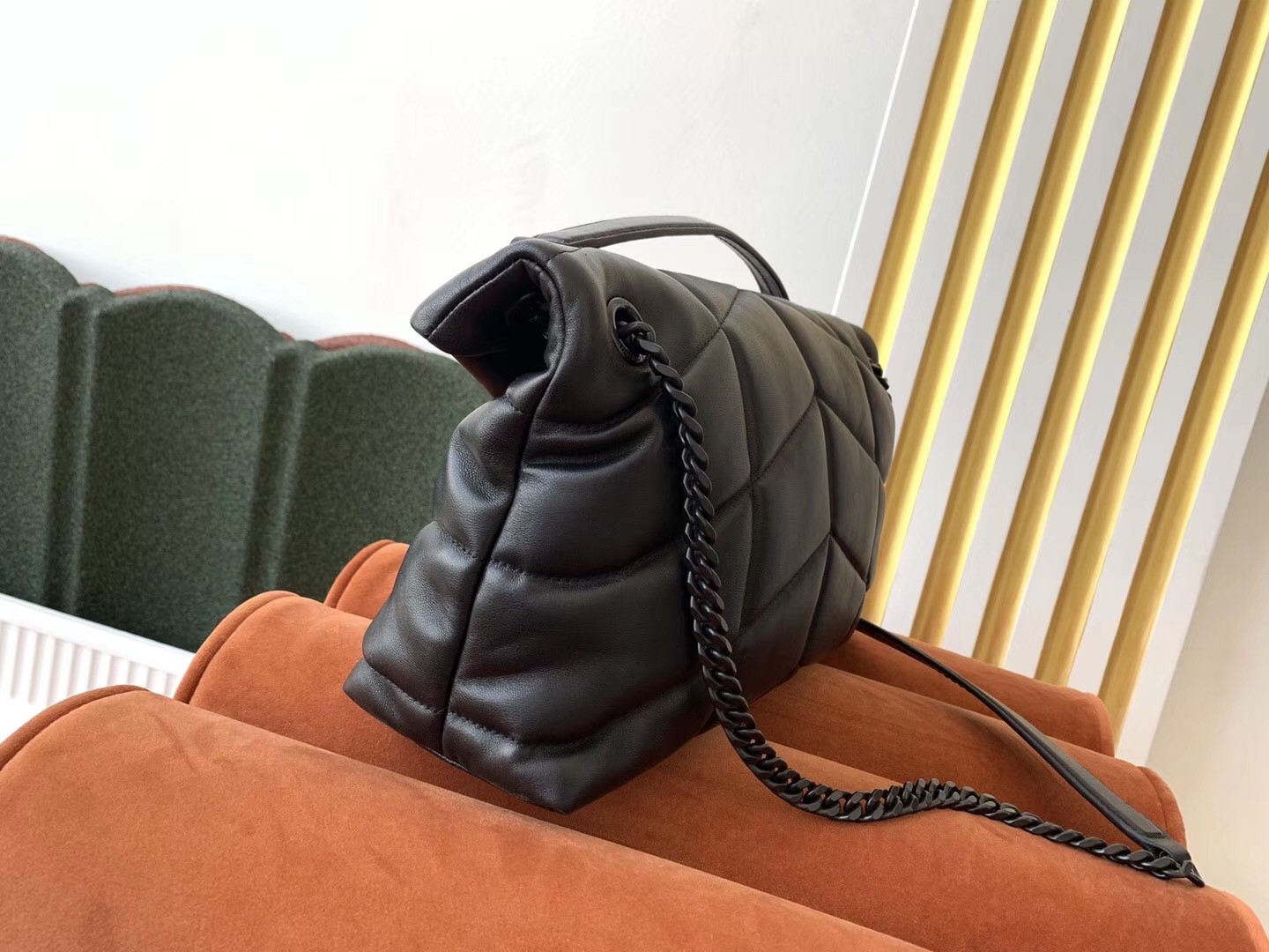 Sa**t Lau*nt so black loulou puffer small bag