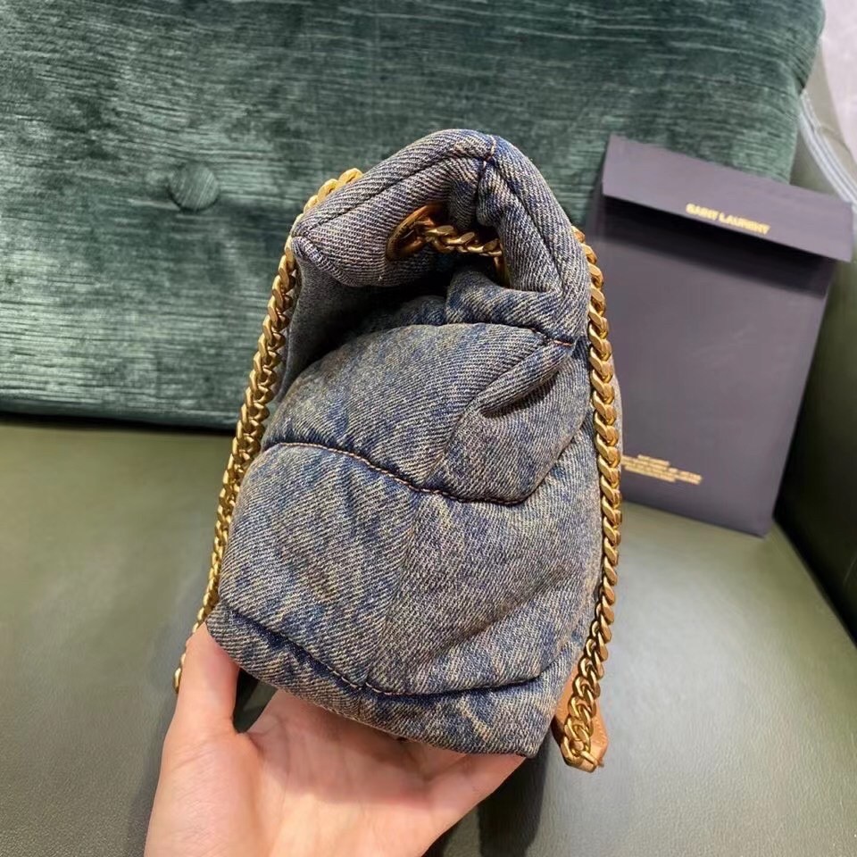 Sa**t Lau*nt loulou small bag in quilted vintage denim