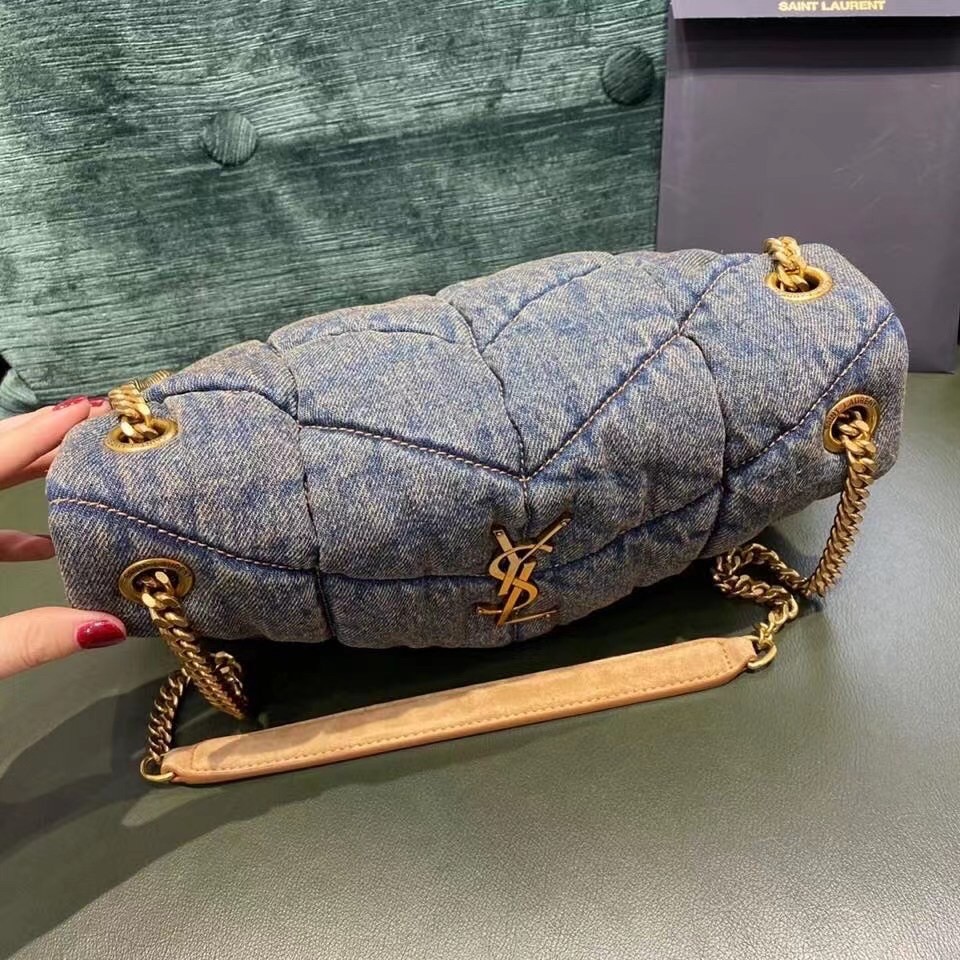 Sa**t Lau*nt loulou small bag in quilted vintage denim