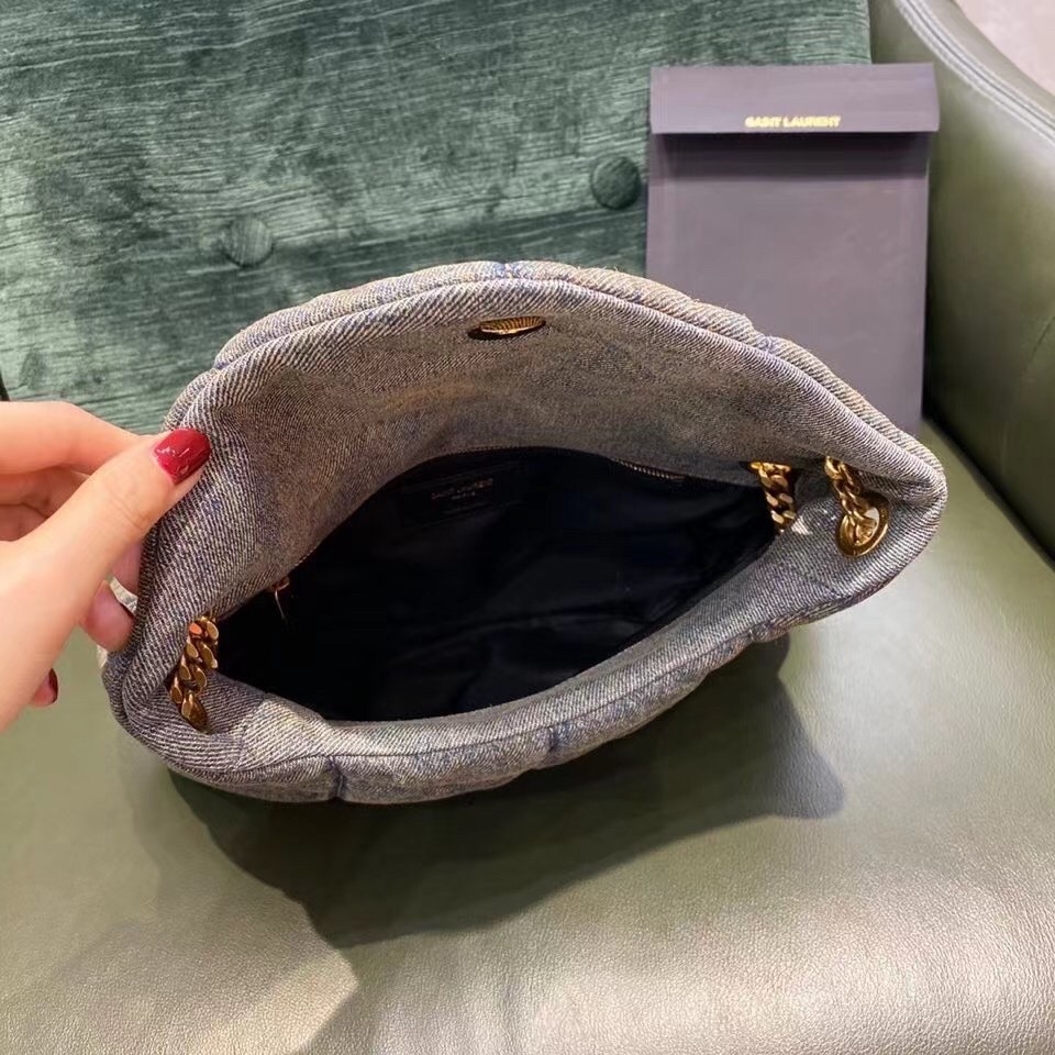 Sa**t Lau*nt loulou small bag in quilted vintage denim