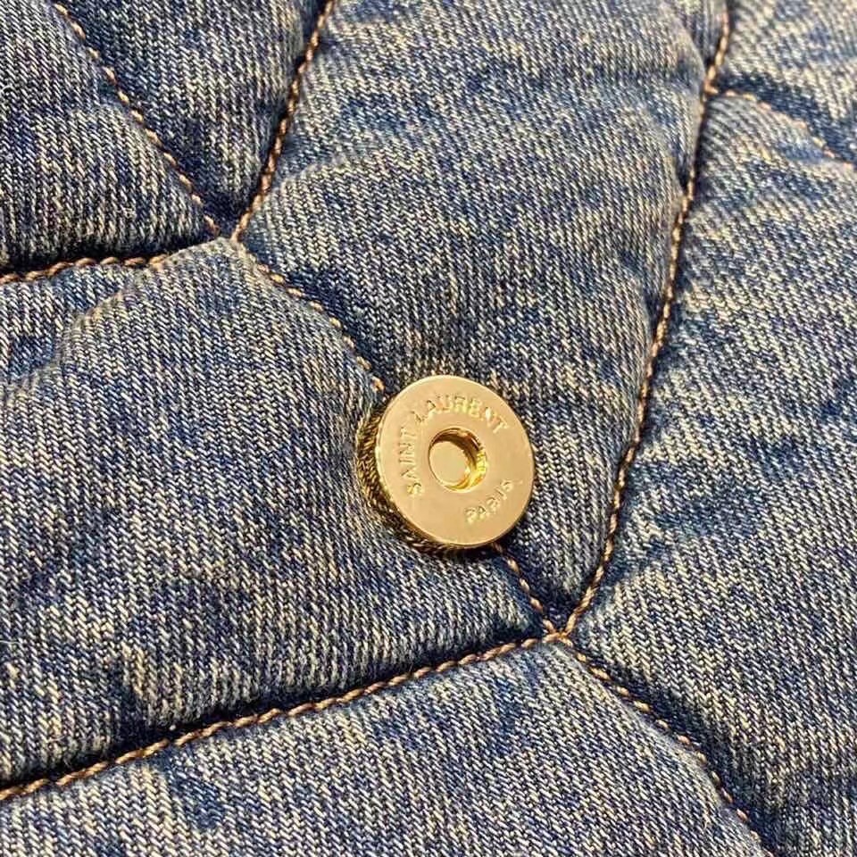 Sa**t Lau*nt loulou small bag in quilted vintage denim