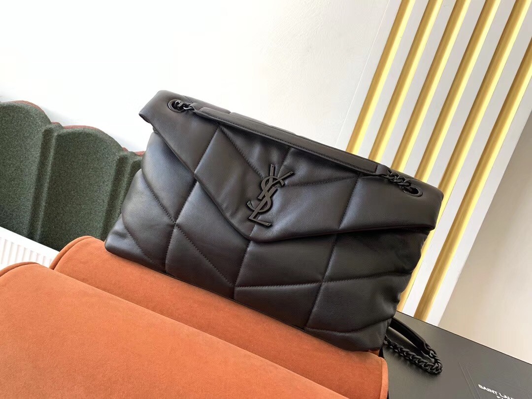 Sa**t Lau*nt so black loulou puffer medium bag
