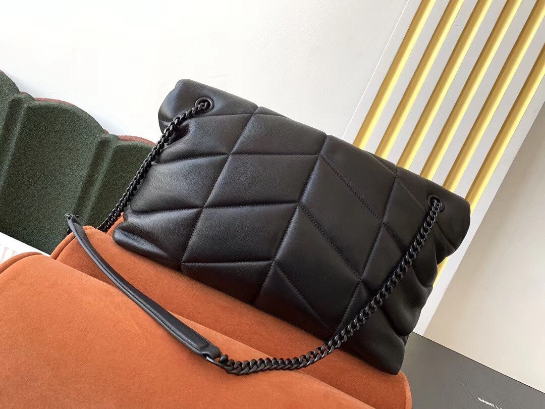 Sa**t Lau*nt so black loulou puffer medium bag