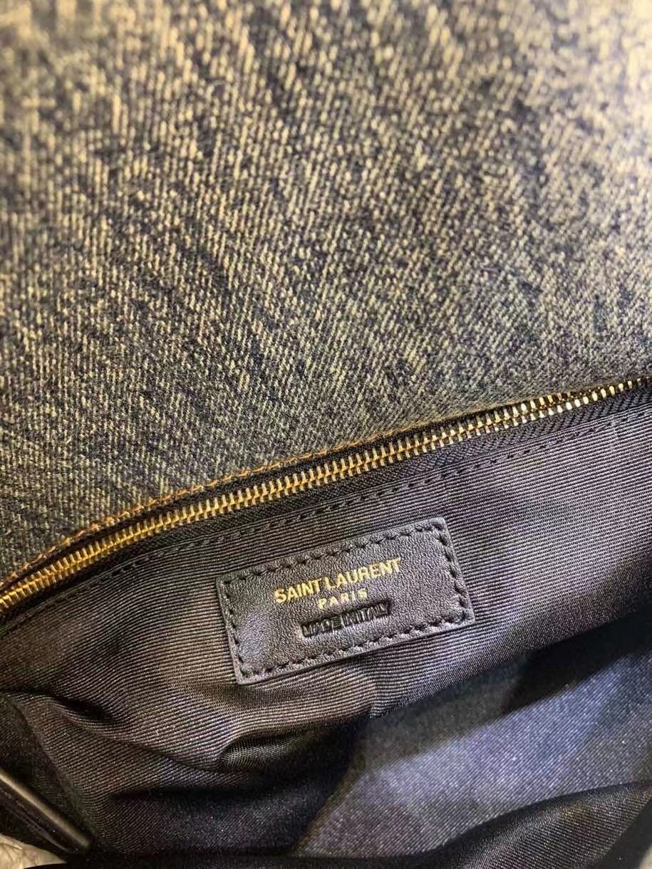 Sa**t Lau*nt loulou puffer medium bag in vintage denim