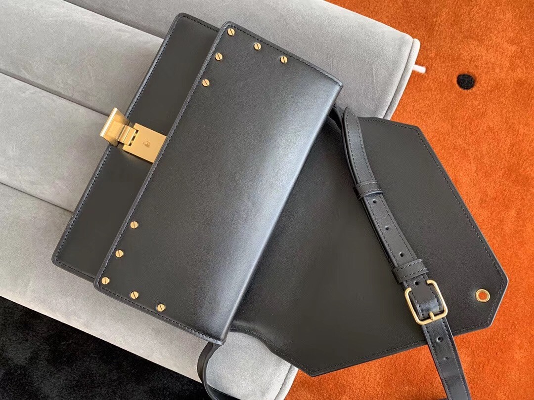Sa**t Lau*nt margaux satchel bag in black leather