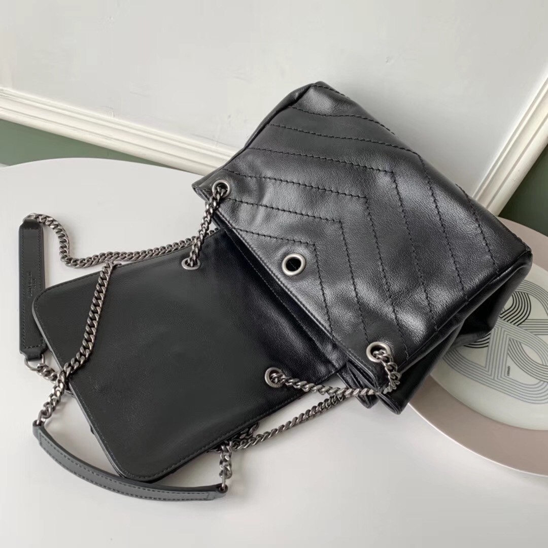 Sa**t Lau*nt nolita small bag in black quilted leather