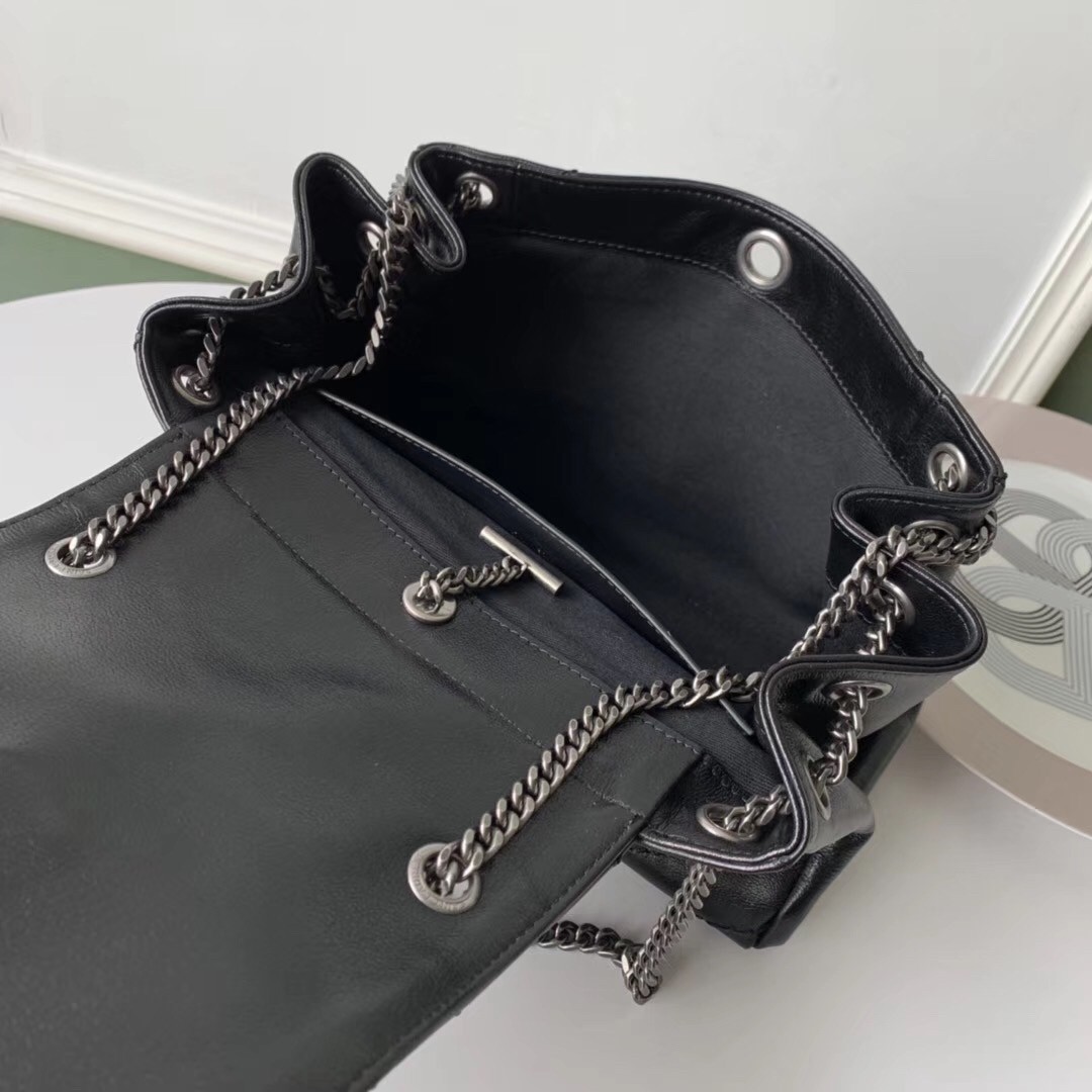 Sa**t Lau*nt nolita small bag in black quilted leather