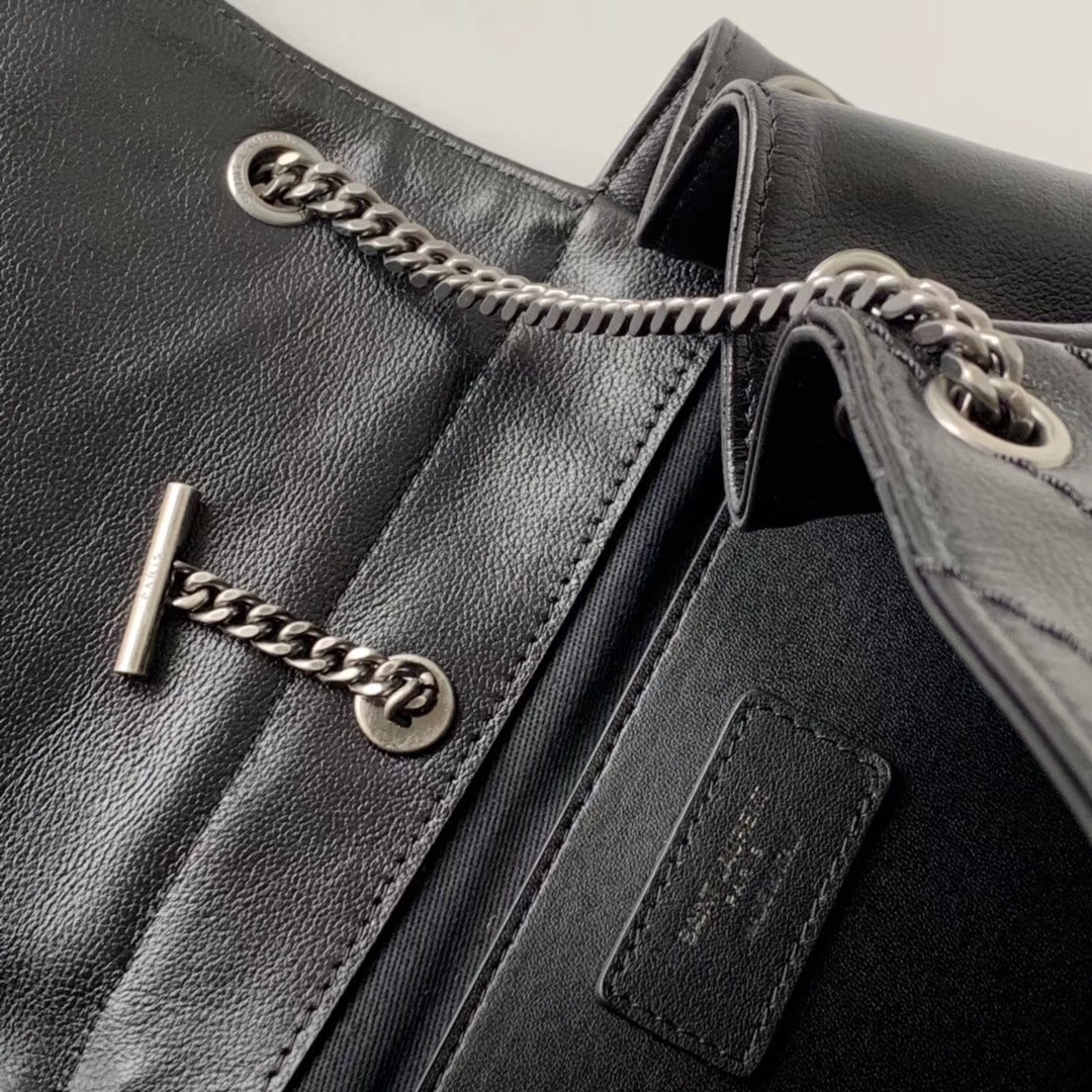 Sa**t Lau*nt nolita small bag in black quilted leather