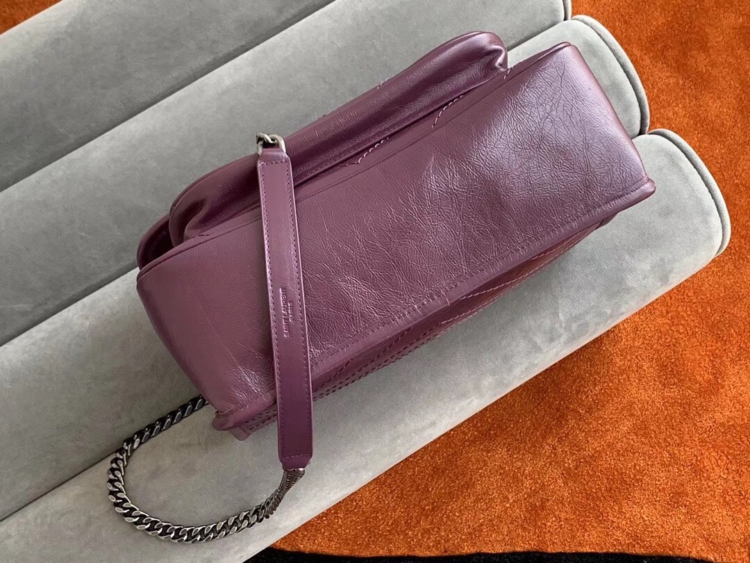 Sa**t Lau*nt medium niki bag in prunia crinkled leather