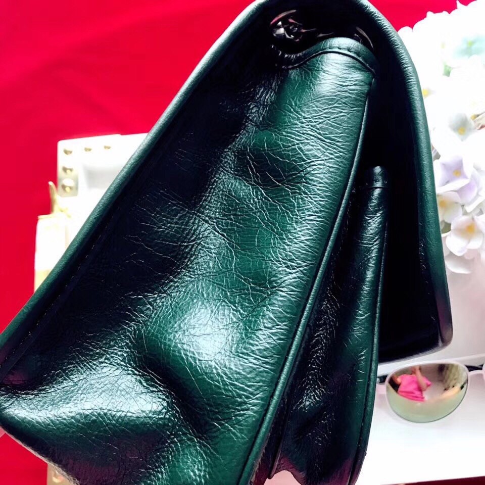 Sa**t Lau*nt medium niki bag in turquoise vintage leather