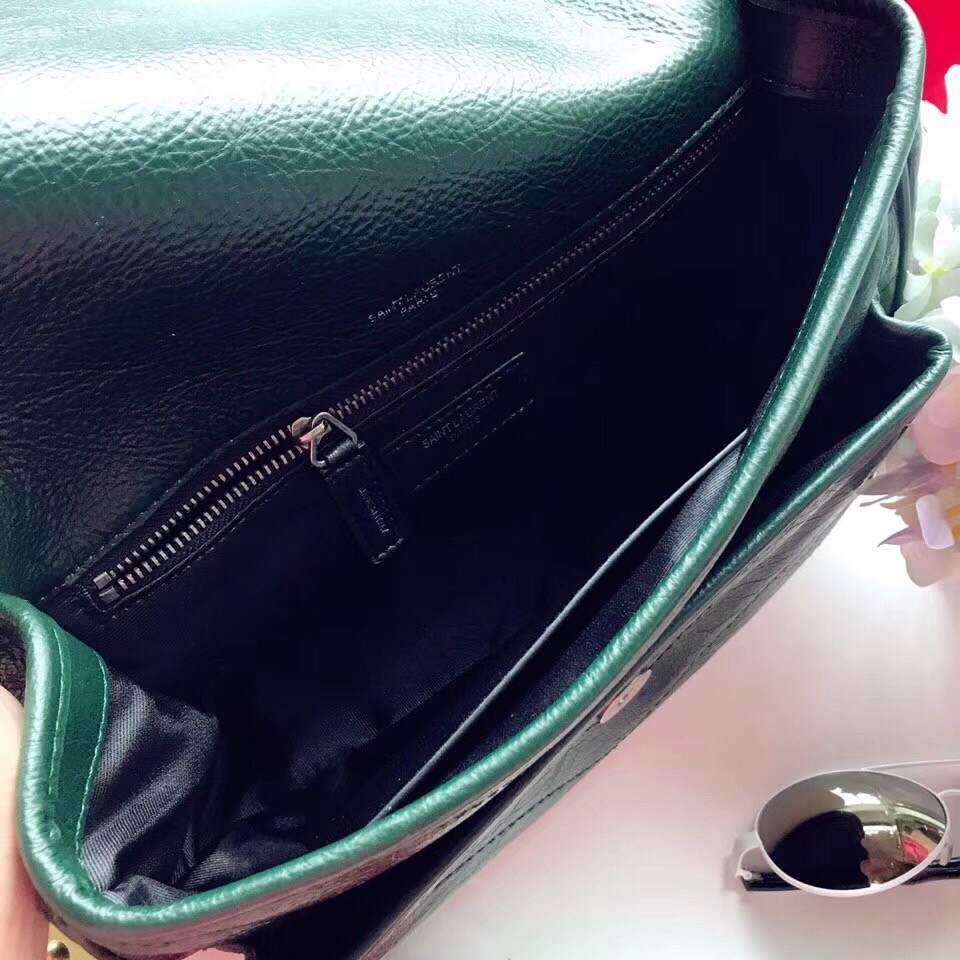 Sa**t Lau*nt medium niki bag in turquoise vintage leather