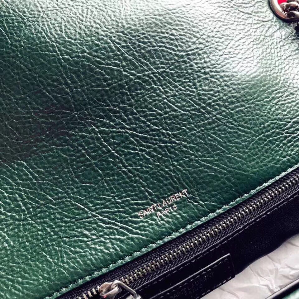 Sa**t Lau*nt medium niki bag in turquoise vintage leather