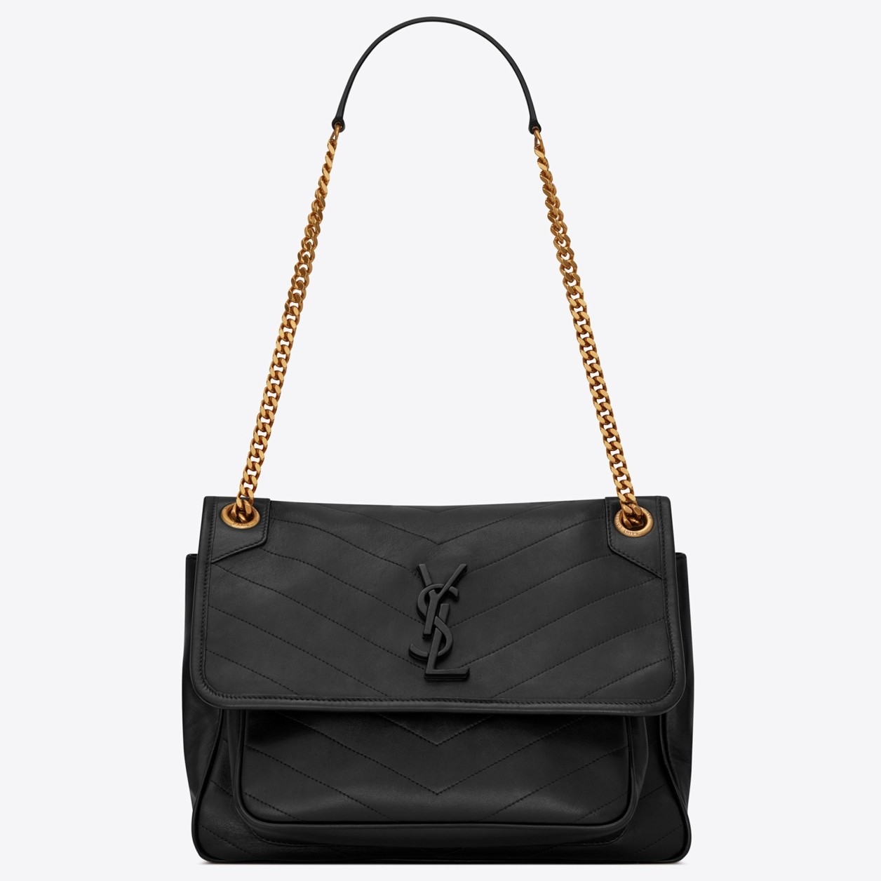 Sa**t Lau*nt medium niki bag in black lambskin