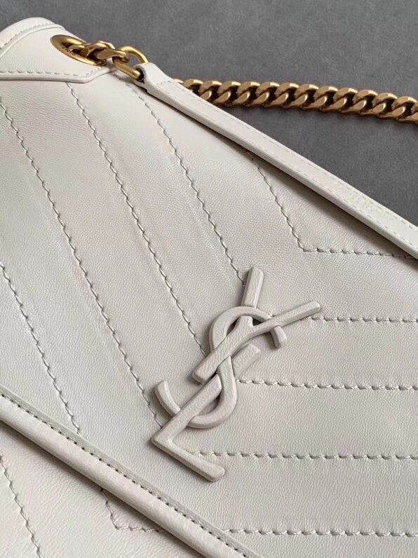 Sa**t Lau*nt niki medium bag in white lambskin