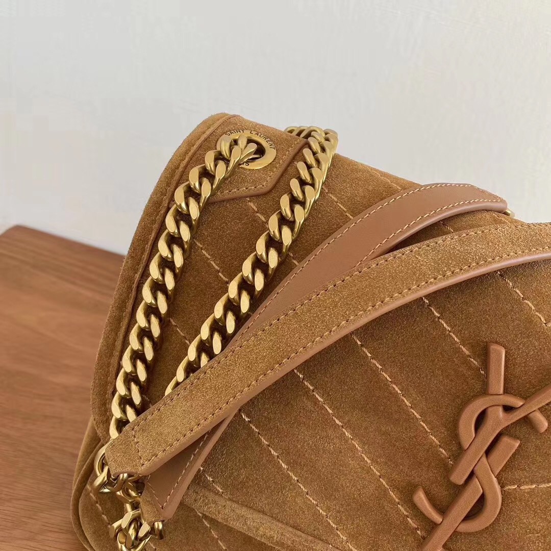 Sa**t Lau*nt medium niki bag in brown suede