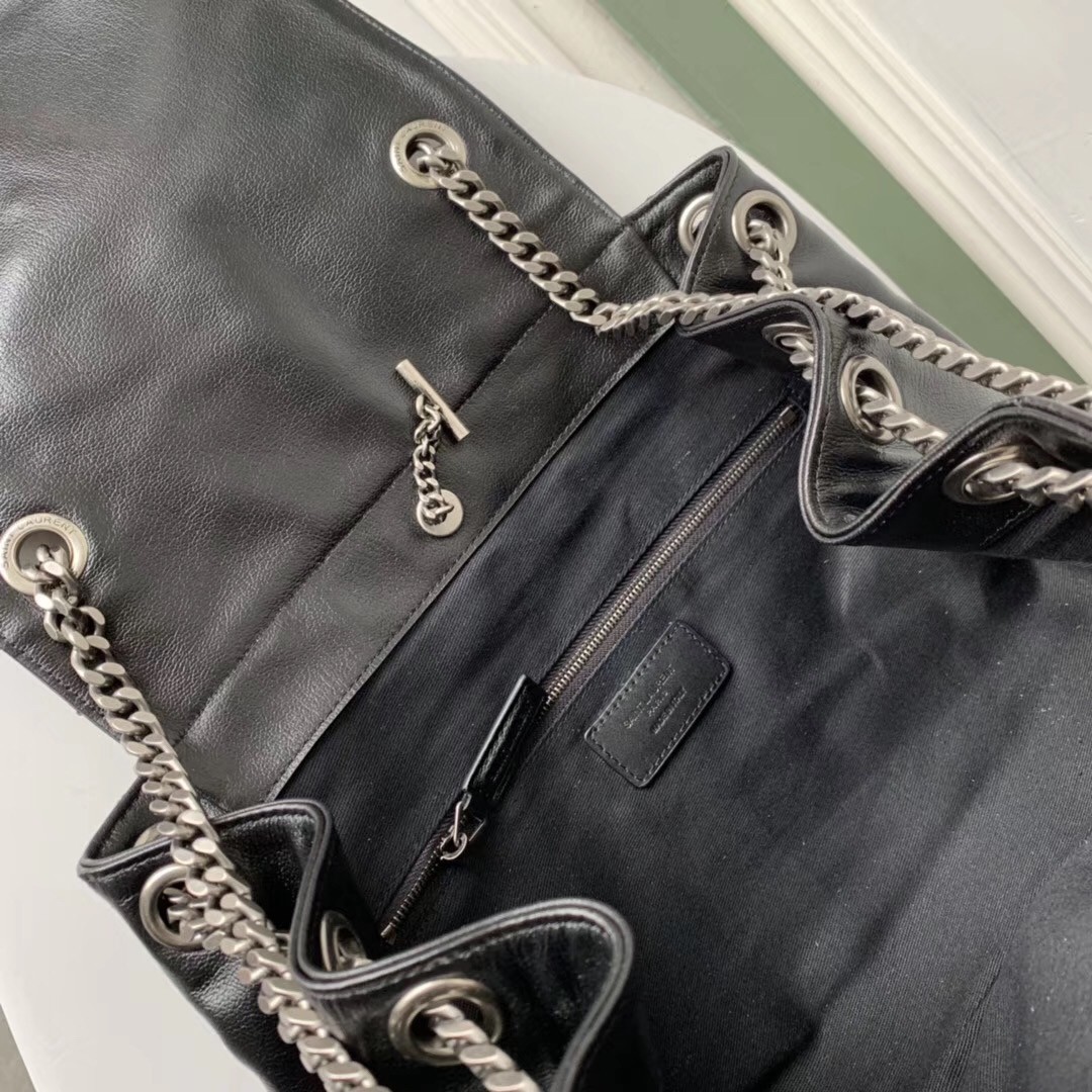 Sa**t Lau*nt nolita medium bag in black quilted leather