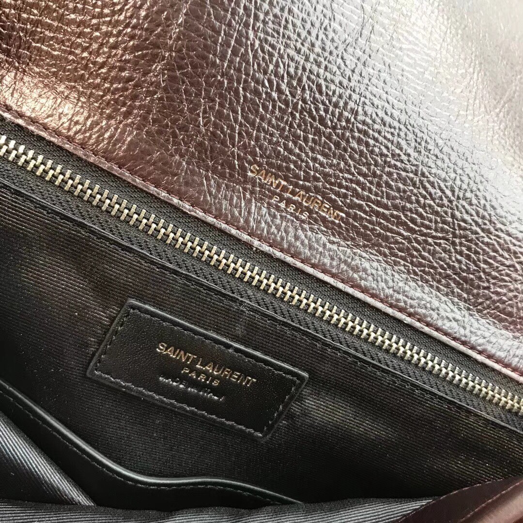 Sa**t Lau*nt large niki chain bag in bordeaux crinkled leather