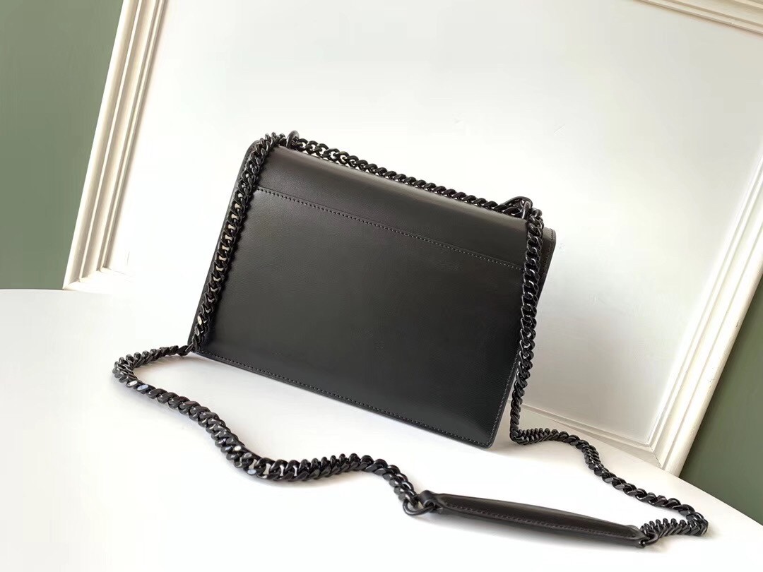 Sa**t Lau*nt sunset medium all black leather bag