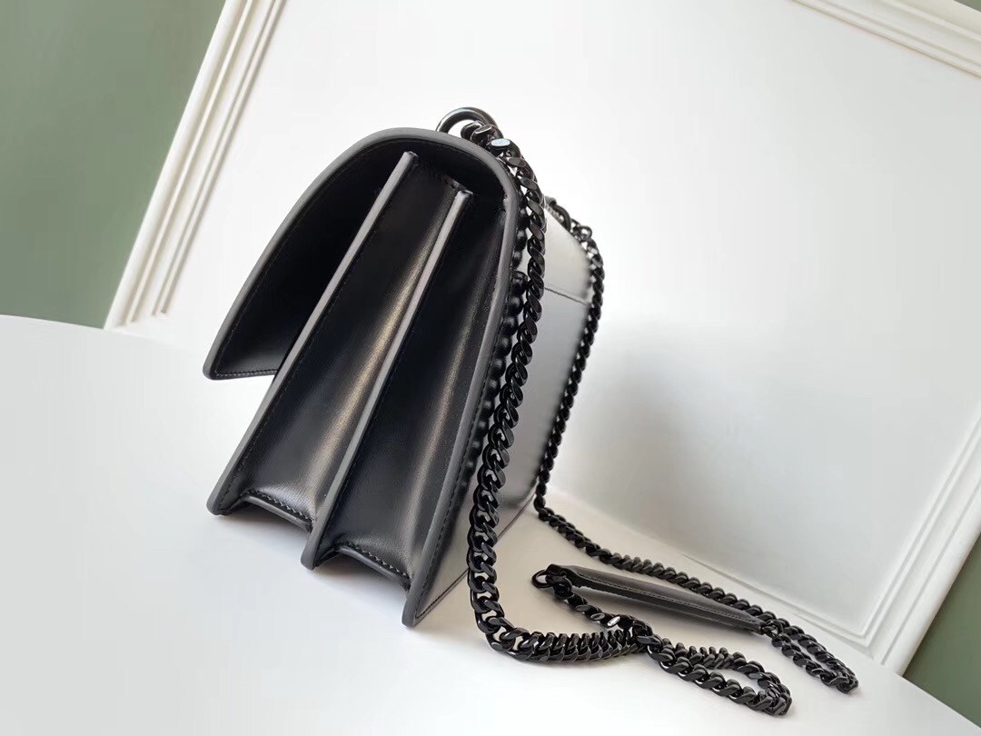 Sa**t Lau*nt sunset medium all black leather bag