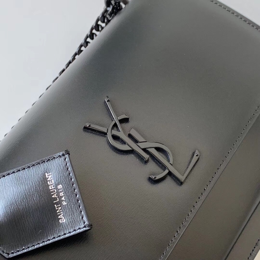 Sa**t Lau*nt sunset medium all black leather bag