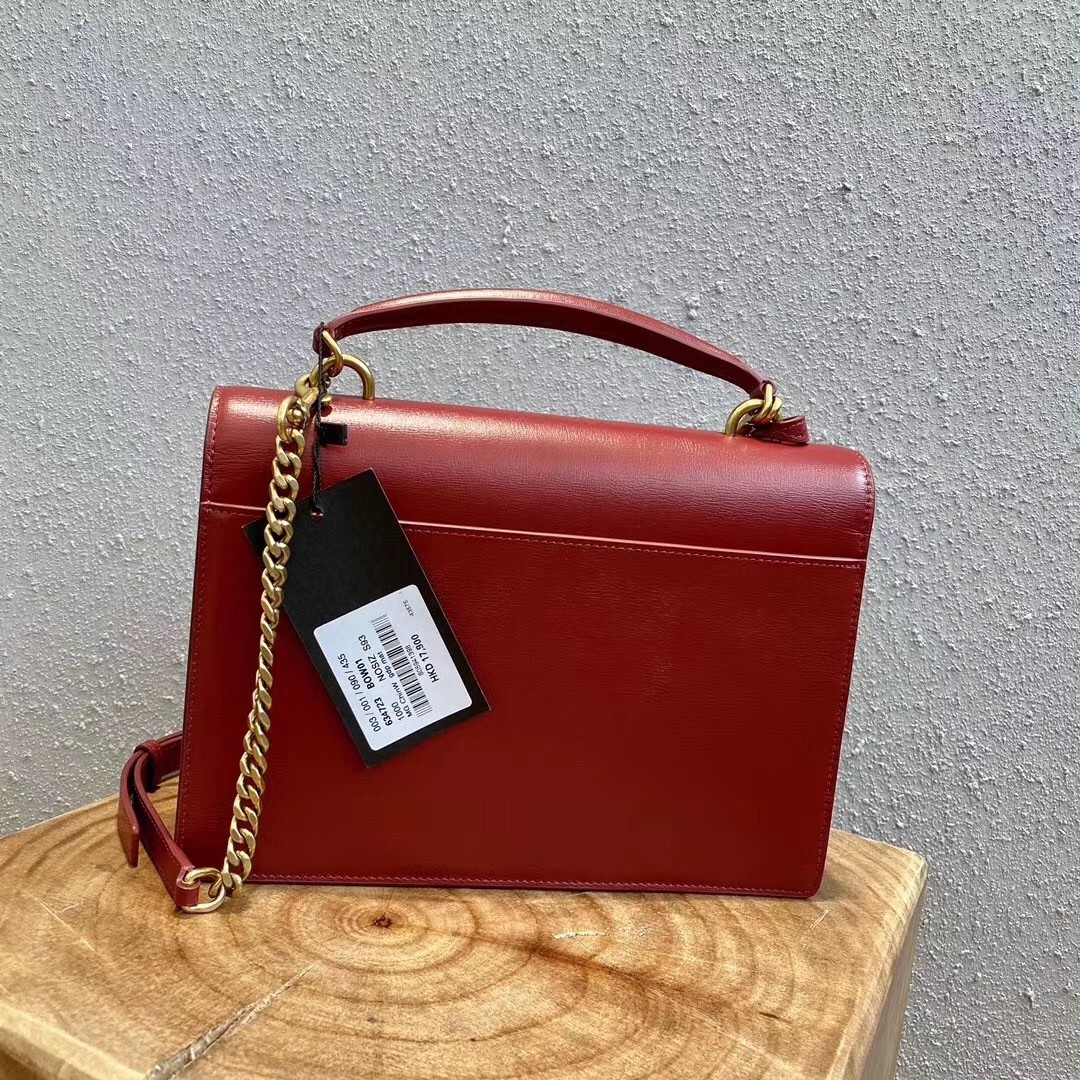 Sa**t Lau*nt new medium sunset bag in black calfskin