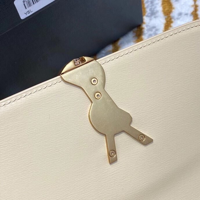 Sa**t Lau*nt solferino small bag in beige calfskin