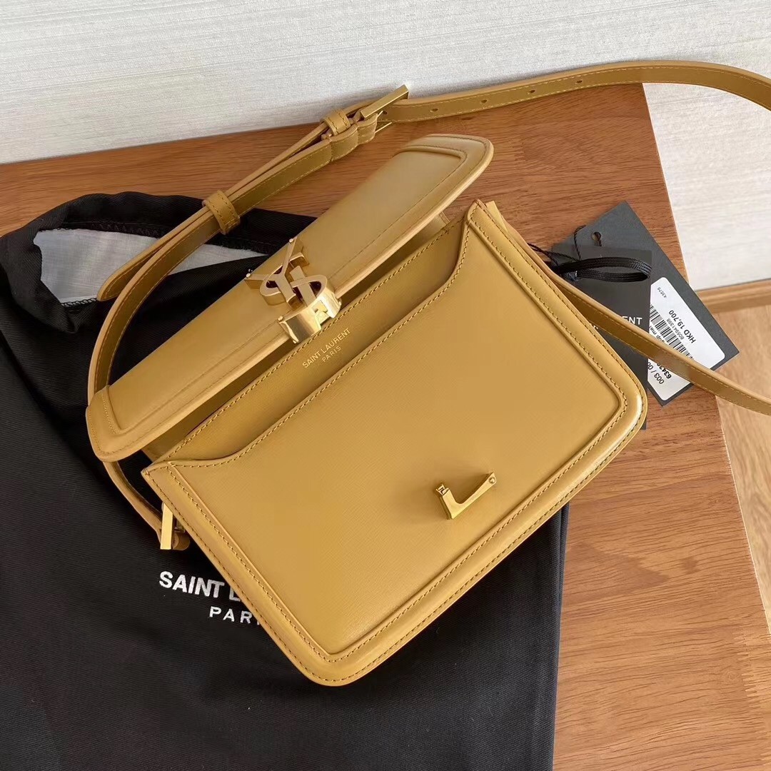 Sa**t Lau*nt solferino small bag in brown calfskin