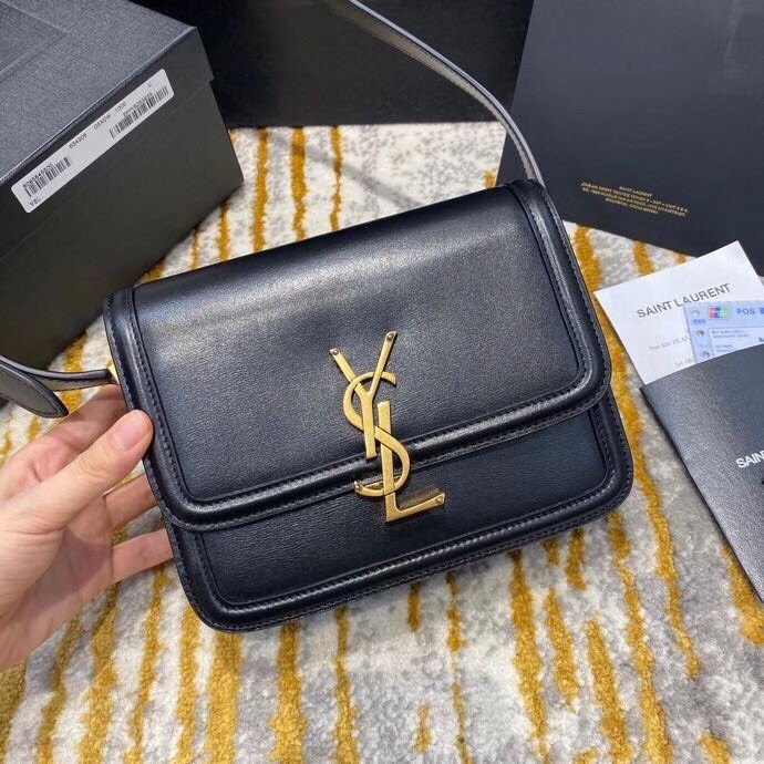 Sa**t Lau*nt solferino small bag in black calfskin