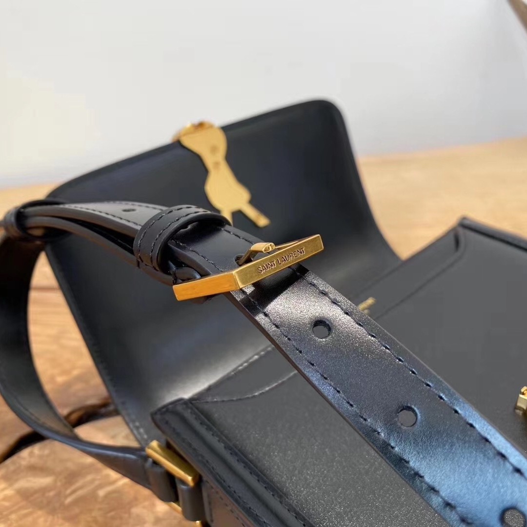 Sa**t Lau*nt solferino small bag in black calfskin