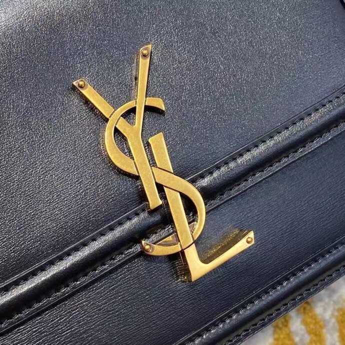 Sa**t Lau*nt solferino small bag in black calfskin