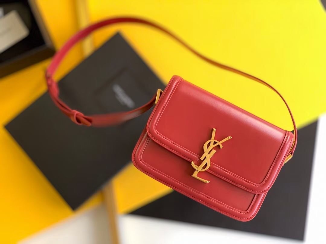 Sa**t Lau*nt solferino small bag in red calfskin