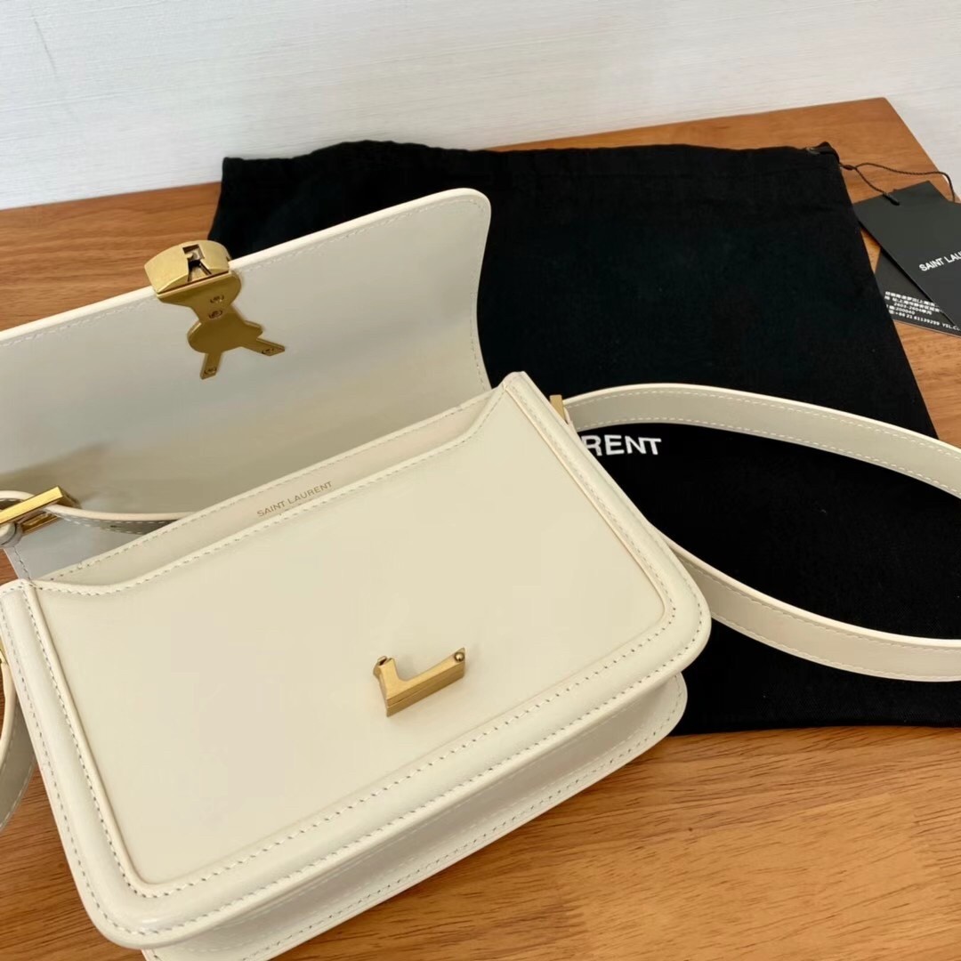 Sa**t Lau*nt solferino small bag in white calfskin