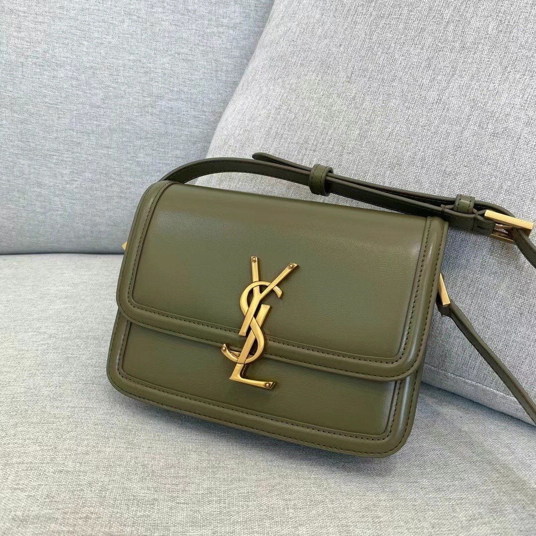 Sa**t Lau*nt solferino small bag in khaki calfskin