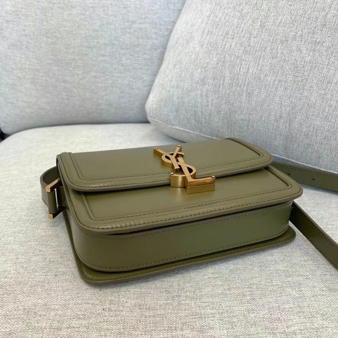 Sa**t Lau*nt solferino small bag in khaki calfskin