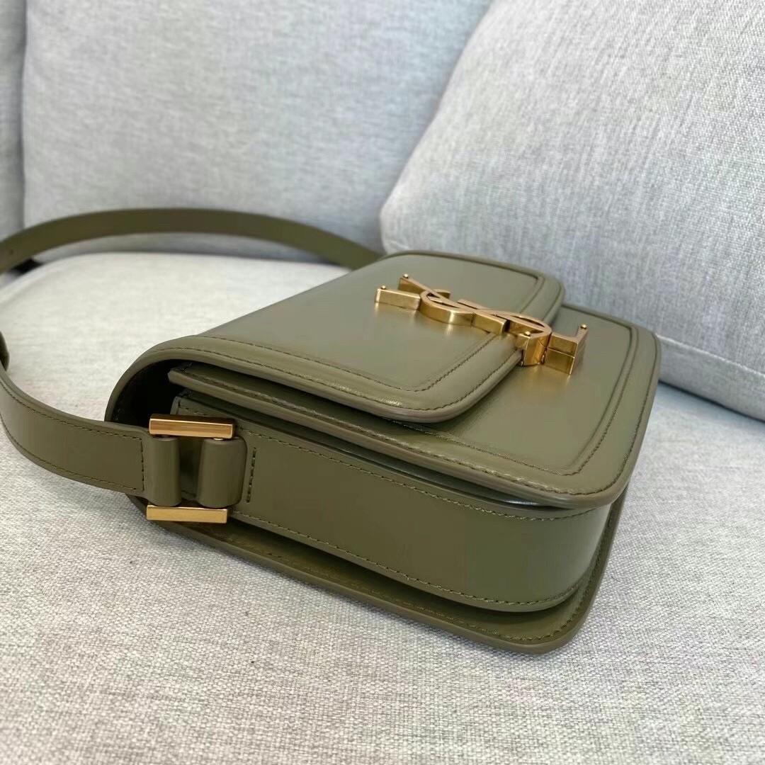 Sa**t Lau*nt solferino small bag in khaki calfskin