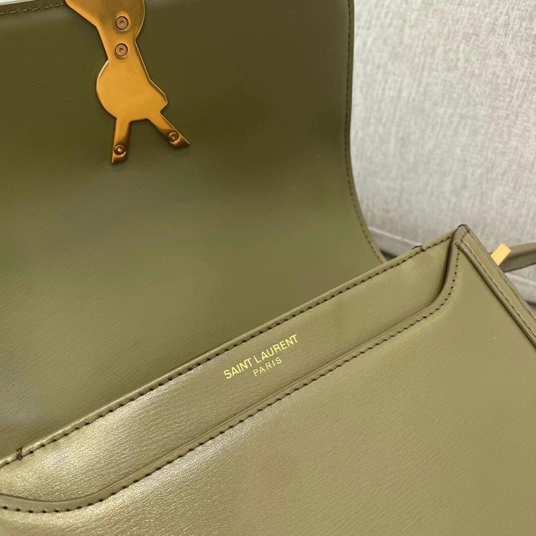 Sa**t Lau*nt solferino small bag in khaki calfskin