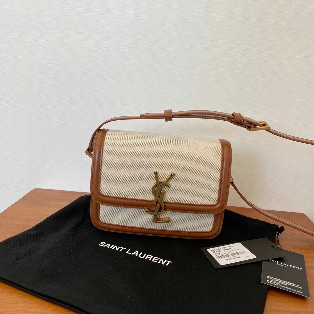 Sa**t Lau*nt solferino small bag in canvas with calfskin