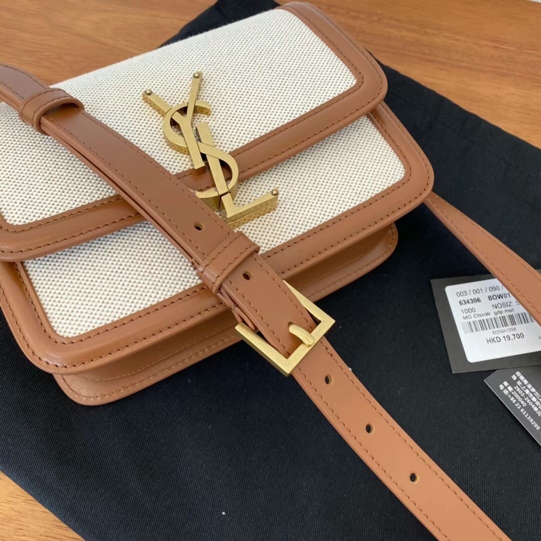 Sa**t Lau*nt solferino small bag in canvas with calfskin