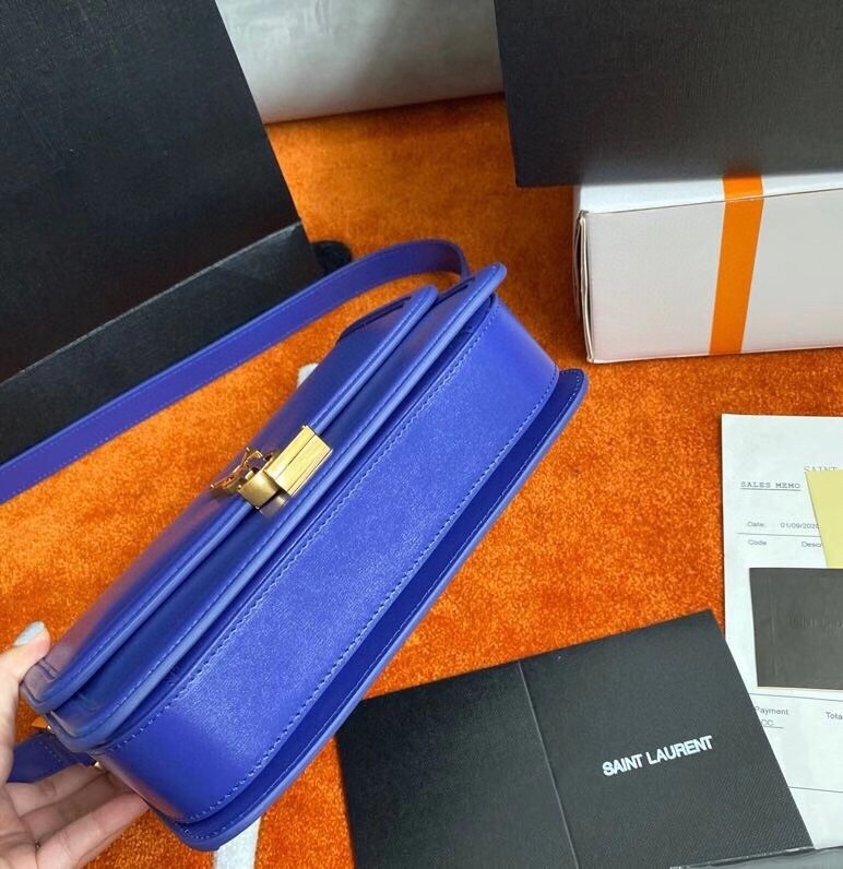 Sa**t Lau*nt solferino medium bag in blue box calfskin