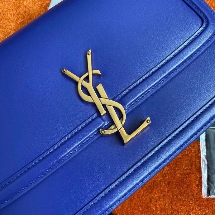 Sa**t Lau*nt solferino medium bag in blue box calfskin