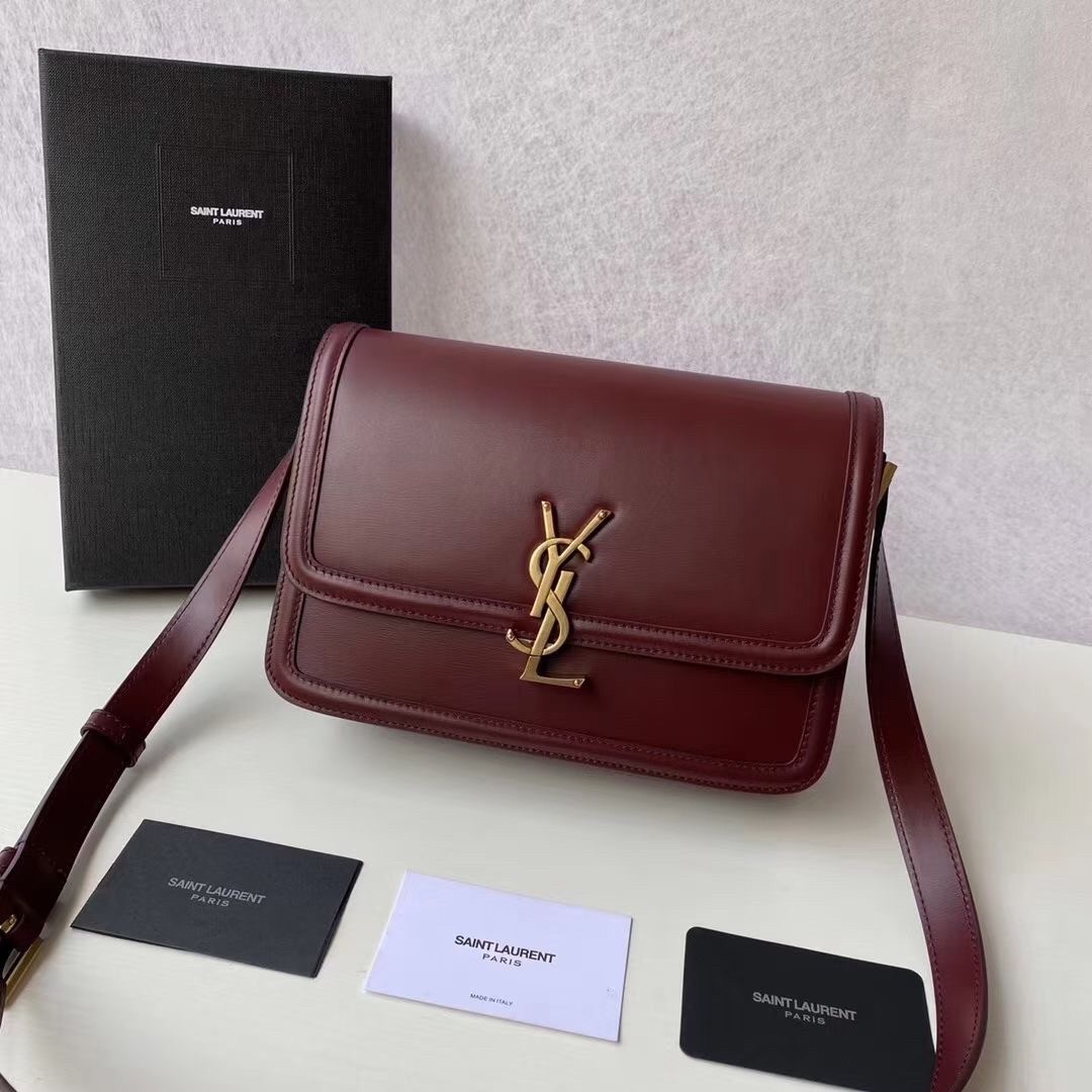 Sa**t Lau*nt solferino medium bag in bordeaux calfskin