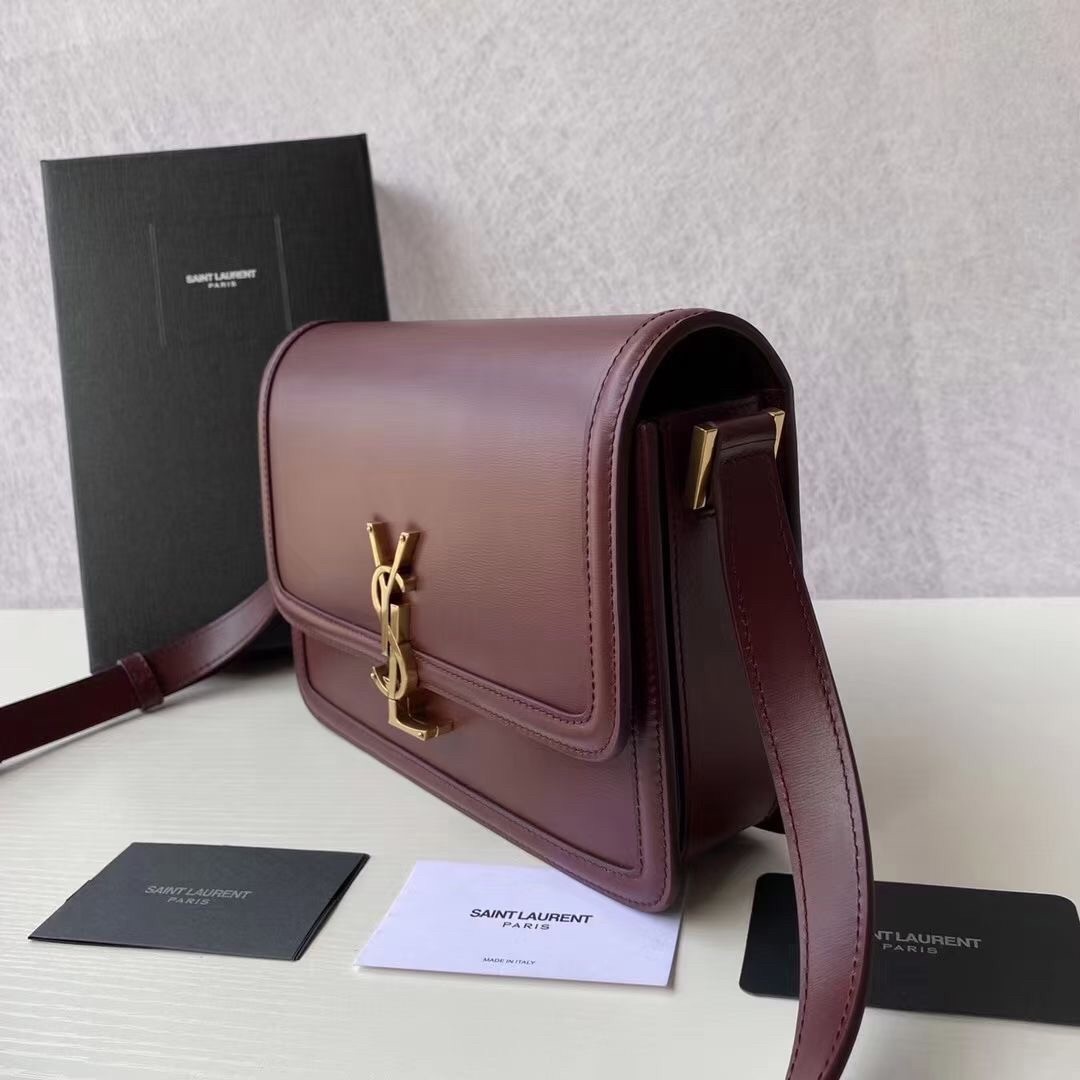 Sa**t Lau*nt solferino medium bag in bordeaux calfskin
