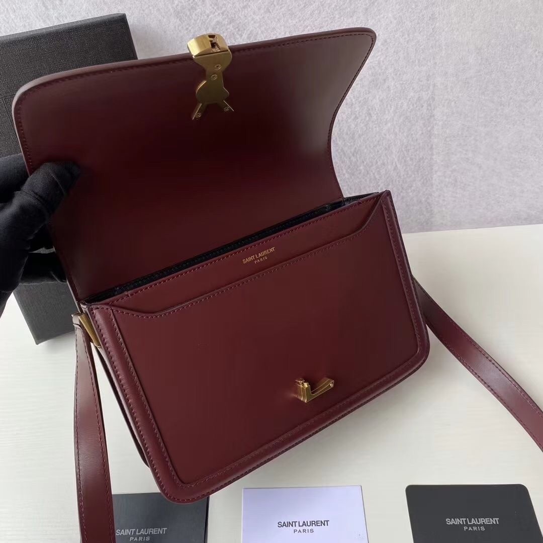 Sa**t Lau*nt solferino medium bag in bordeaux calfskin