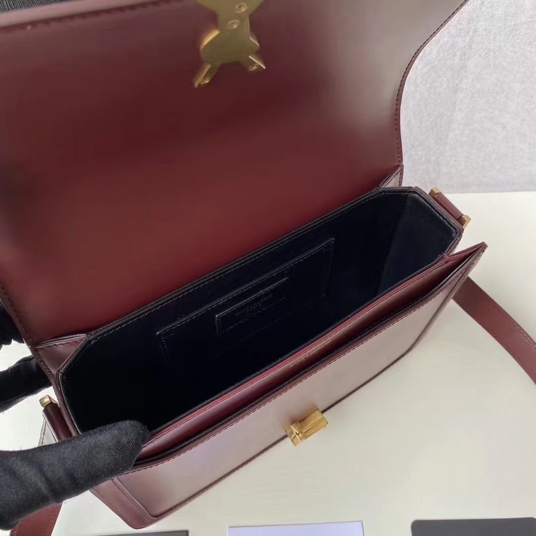 Sa**t Lau*nt solferino medium bag in bordeaux calfskin