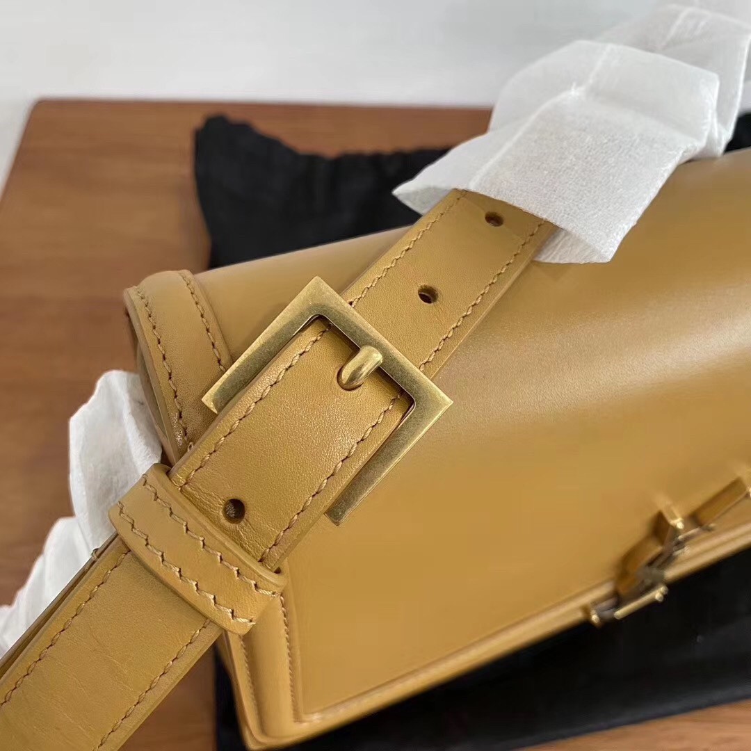 Sa**t Lau*nt solferino medium bag in brown box calfskin