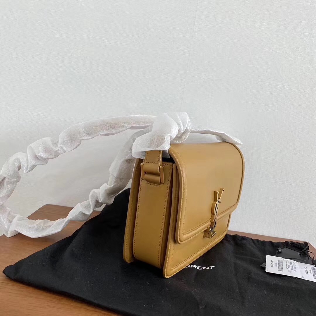 Sa**t Lau*nt solferino medium bag in brown box calfskin