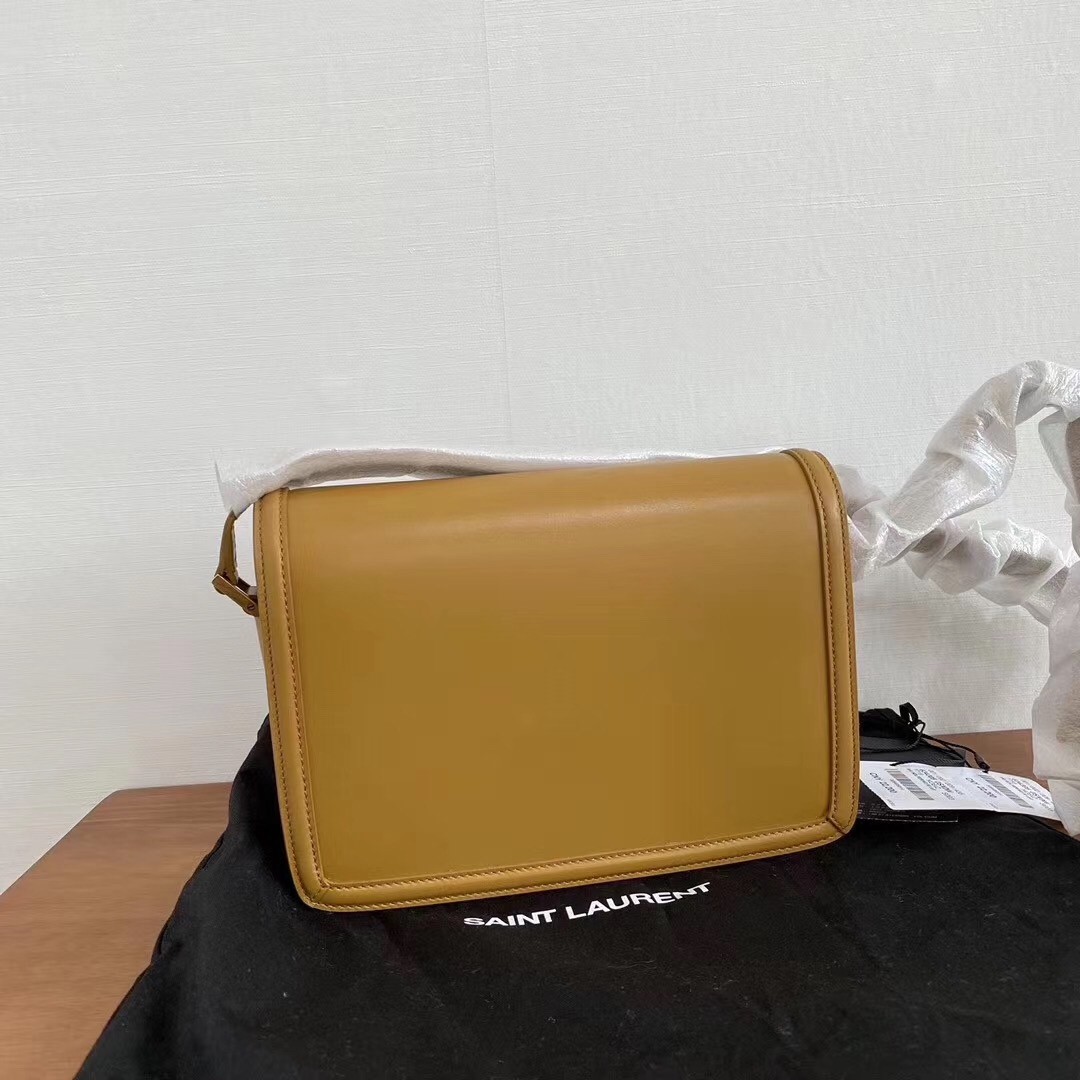 Sa**t Lau*nt solferino medium bag in brown box calfskin